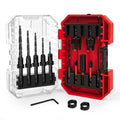 Countersink Drill Bit Set, 15PCS Adjustable Tapered HSS Drill Bit Set for Woodworking, with Nitrided Surface, Wood Plug Cutters 1/4" Hex Shank Quick Change, for Wood Drilling with Storage Box