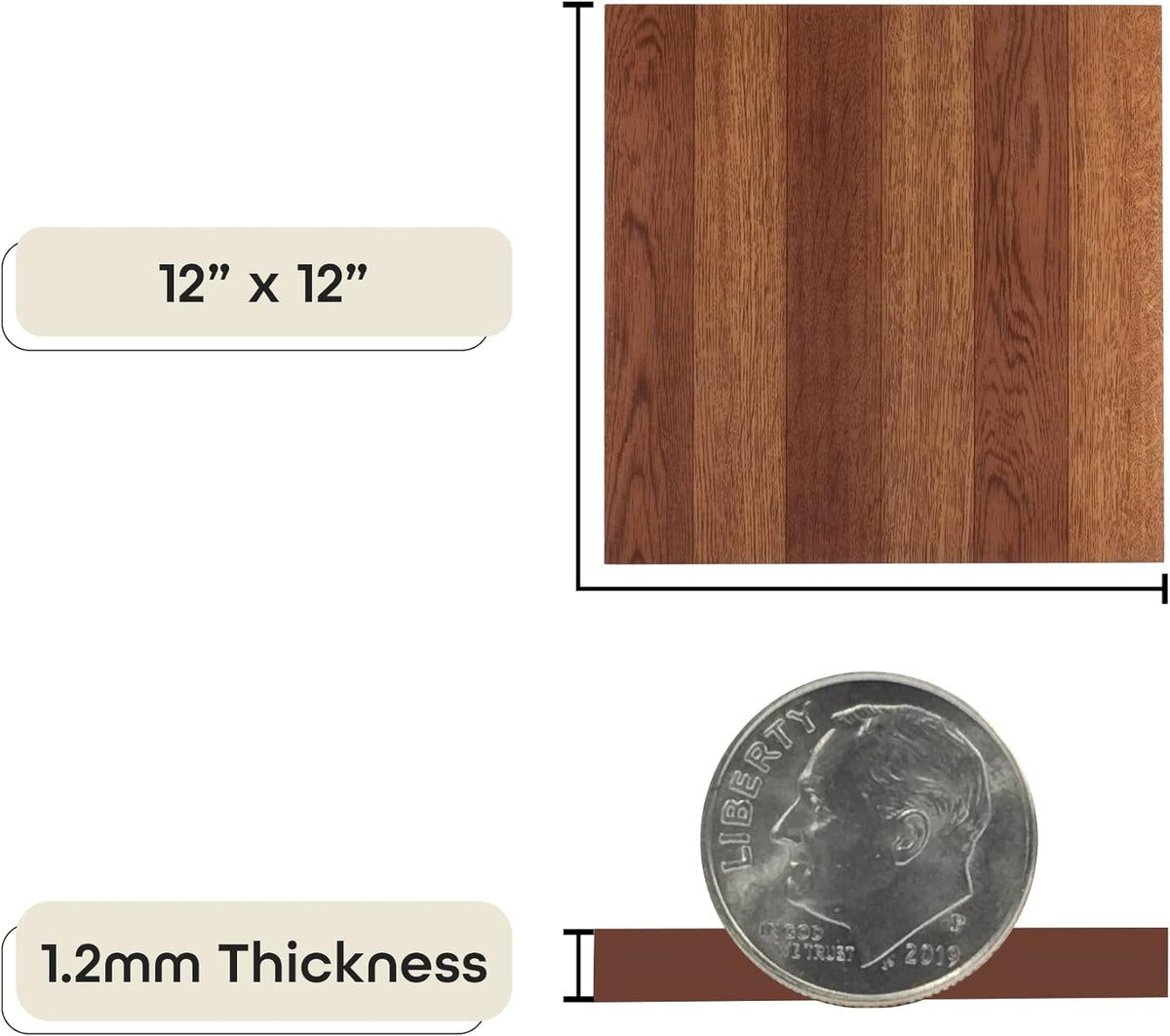 Tivoli Peel & Stick Vinyl Floor Tiles, 45-Pack, 12 x 12 in, Oak