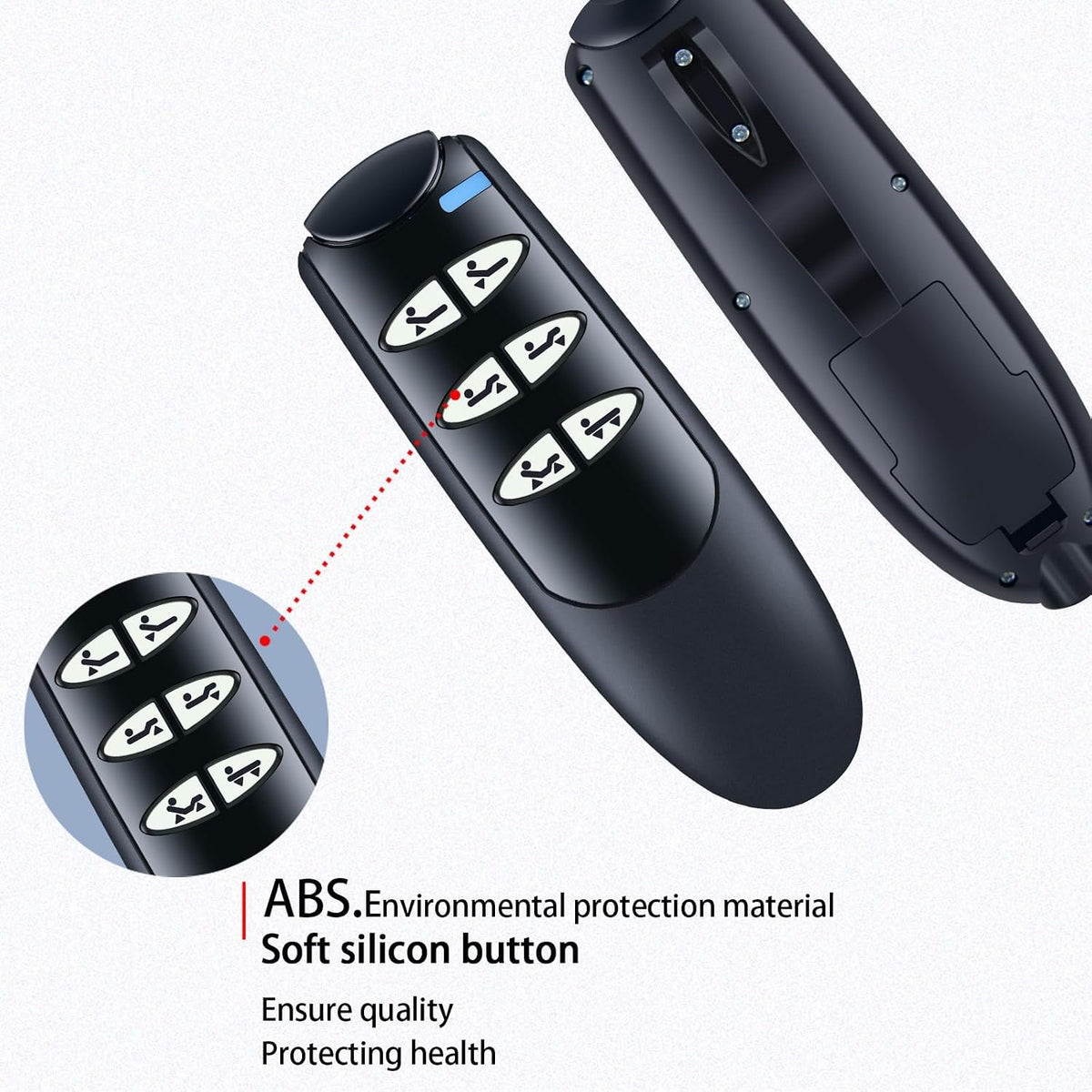 PZL Replacement 6-Button 5-Pin Pendant Hand Remote Control 15030HC-G for Drive Medical Delta Ultra-Light 1000 Semi-Electric Hospital Bed, for 15033 & 15235