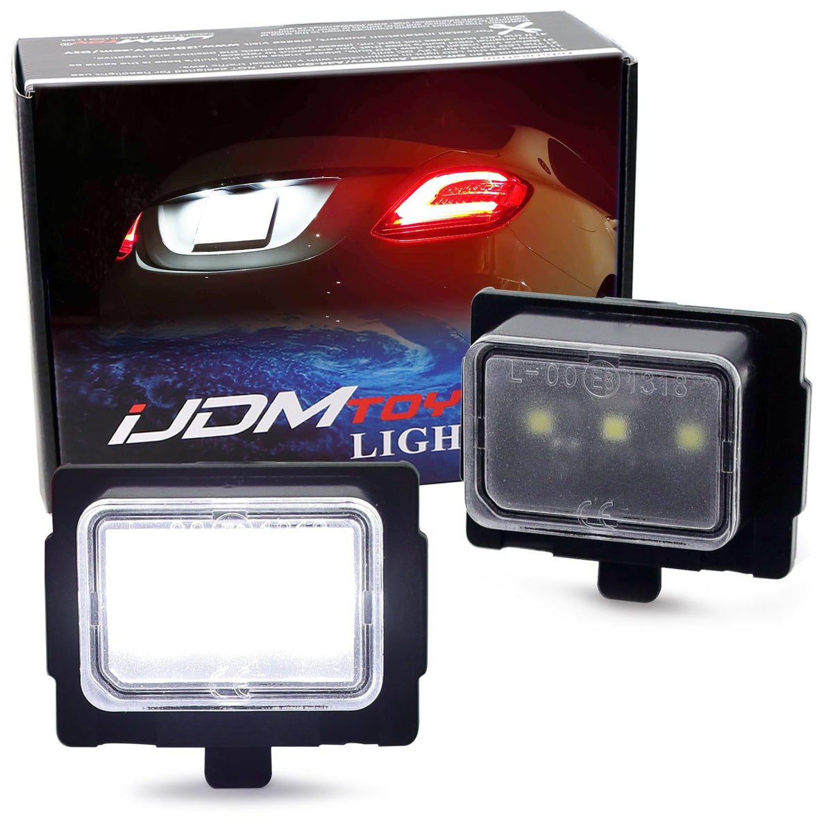 iJDMTOY Full LED License Plate Lights For Mercedes C/E/S/CLS-Class