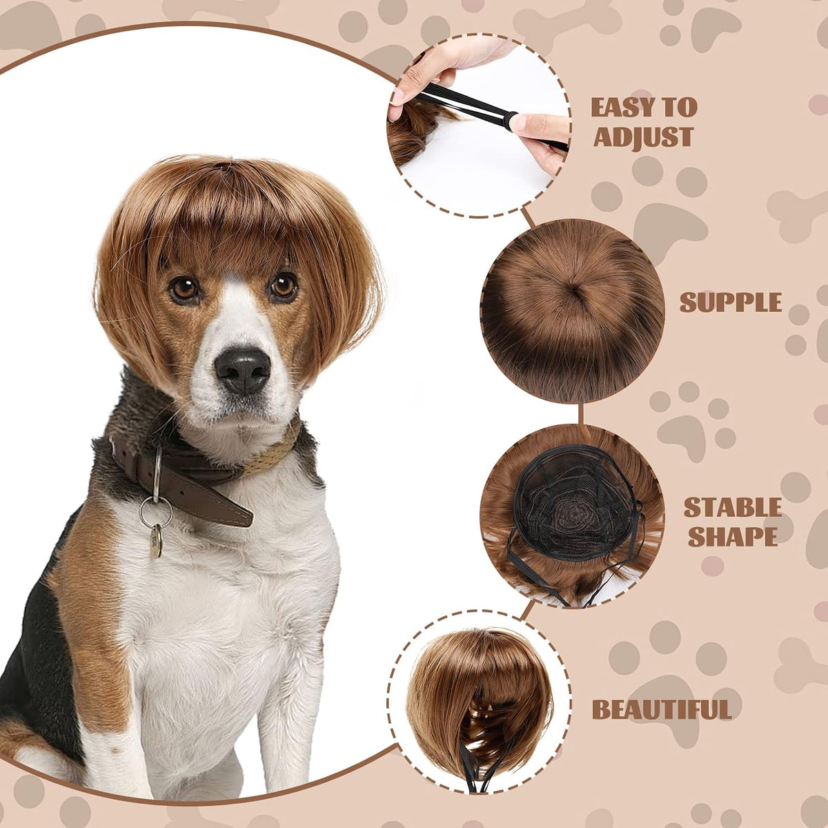 Dog Costume Cat Apparel Dog Toys Curly Braids Headgear Wigs Styling Cute Funny Pet Hair Accessories Decoration for