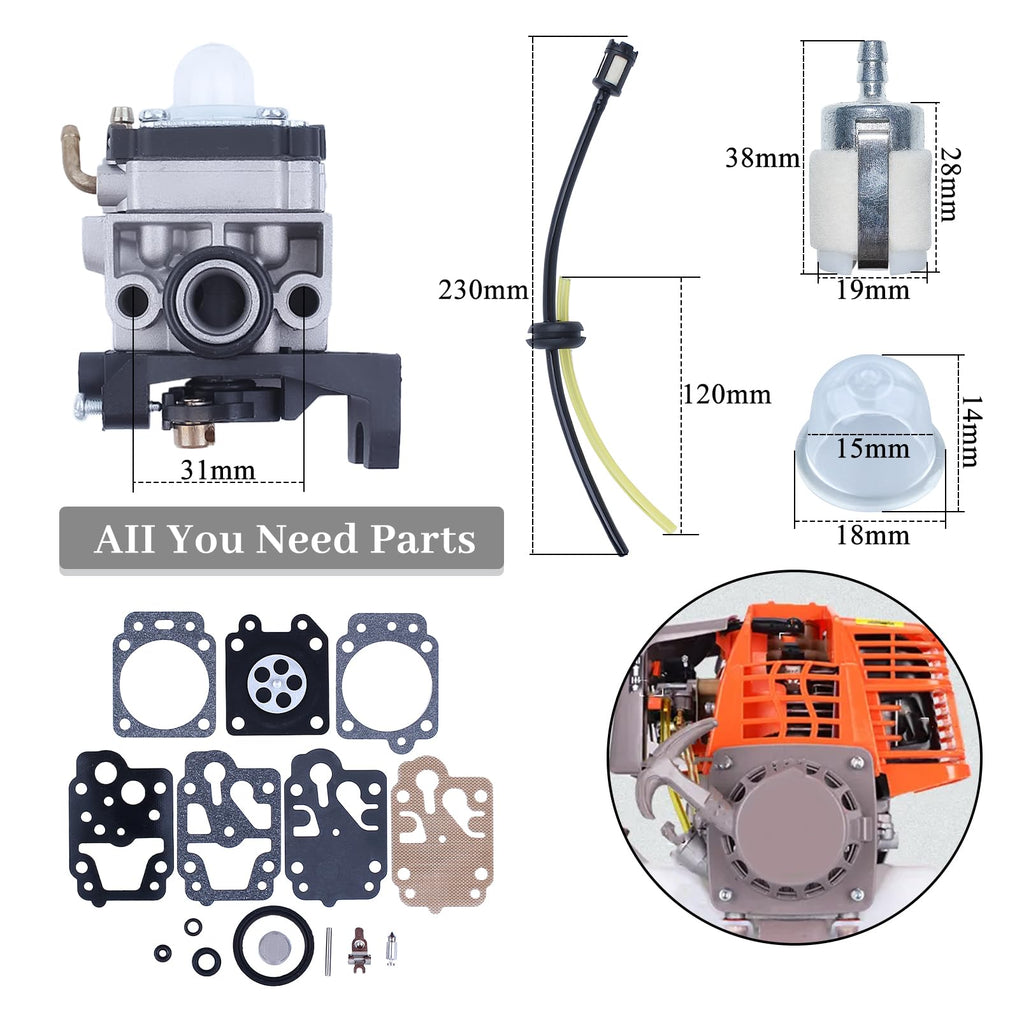 Carburetor Carb Rebuild Repair Kit For HONDA GX35 GX 35 HHT35 HHT35S Gas Trimmer Brushcutter Strimmer Generator 16100-Z0Z-034
