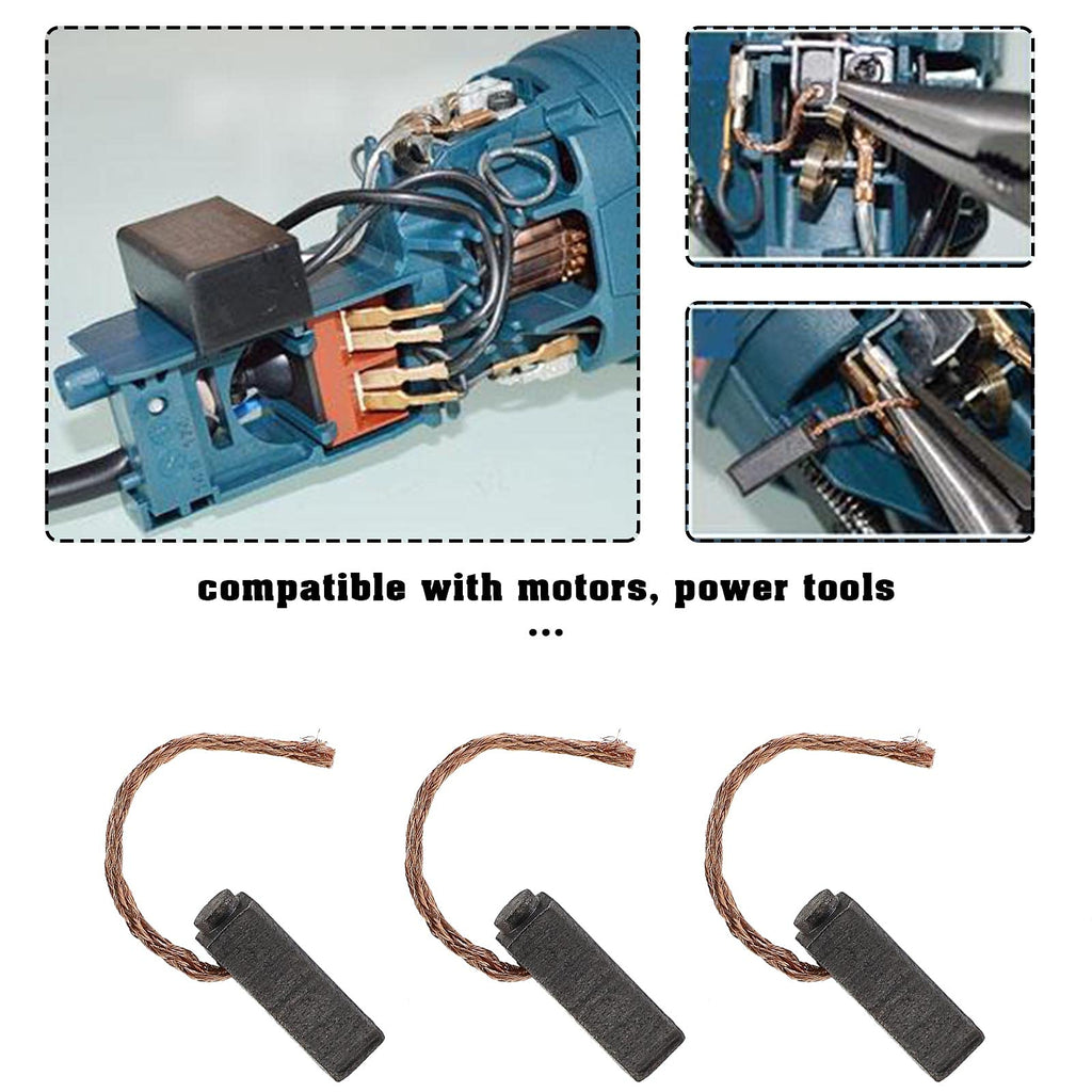 Micro Traders 5 Pairs Motor Carbon Brushes 5x6x14mm Universal Power Tool Replacement Parts for Angle Grinder Orbital Sander