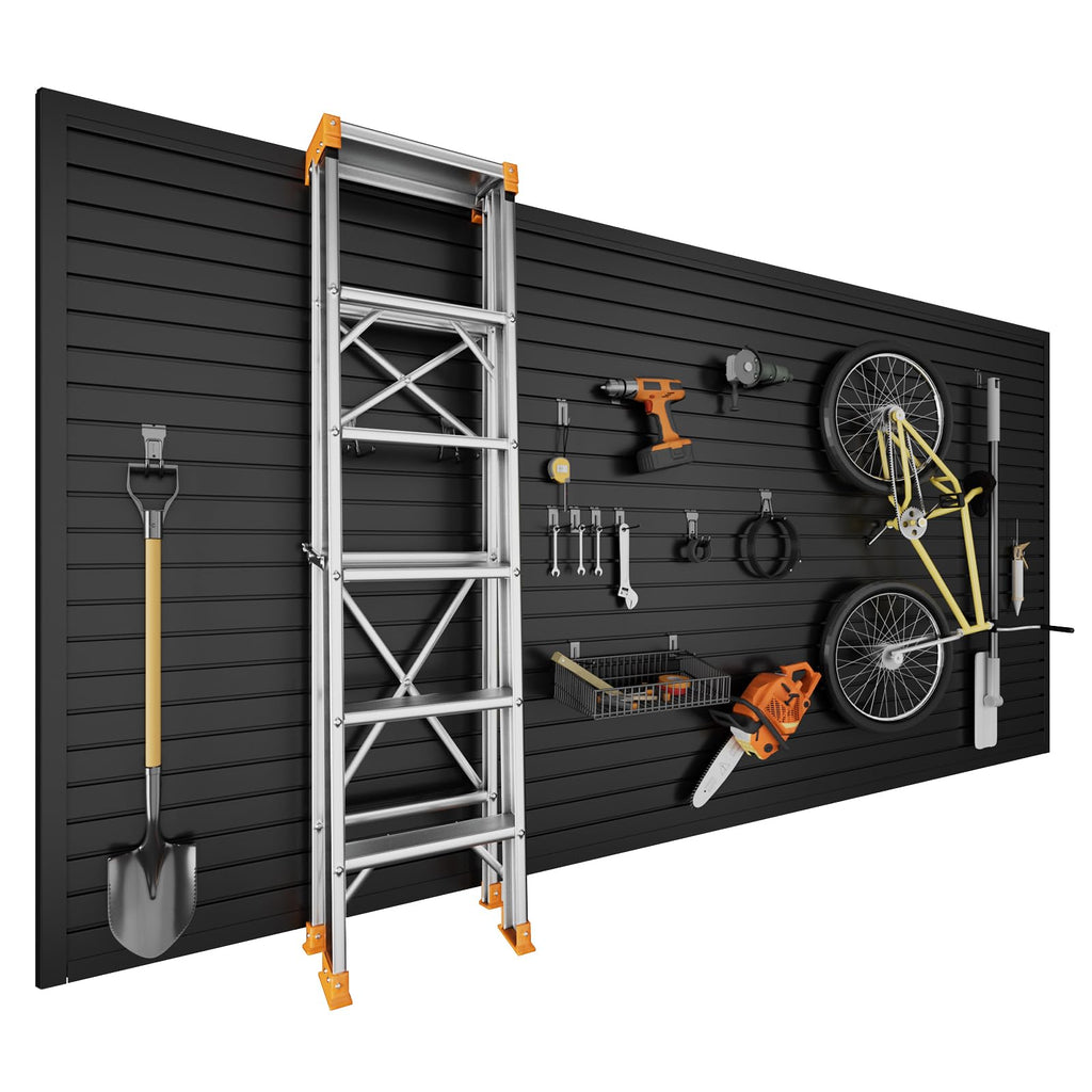 4 x 8 ft PVC Slatwall Panels for Garage Wall Organizer, Black