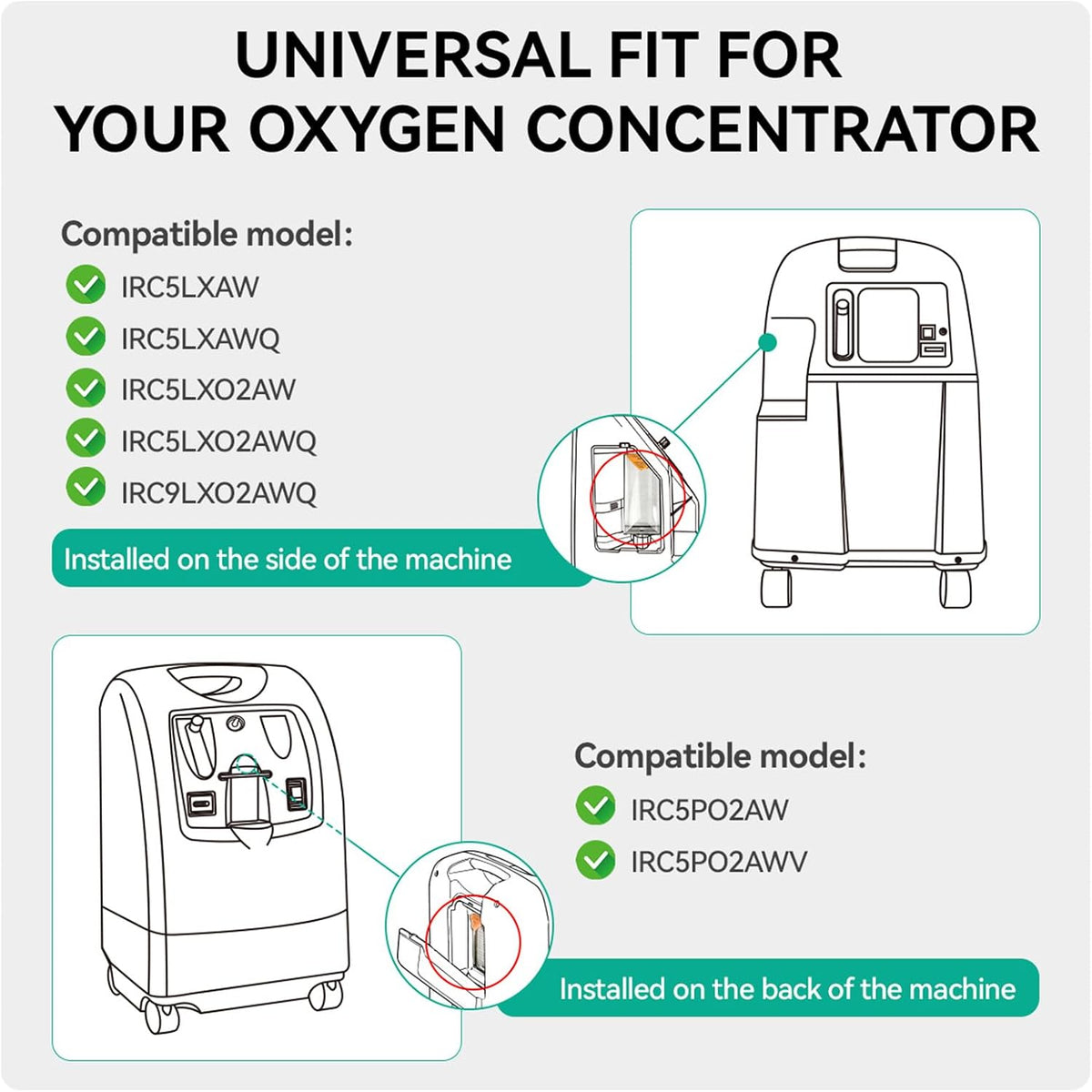 Oxygen Concentrator Intake Filter Replacement, Transparent