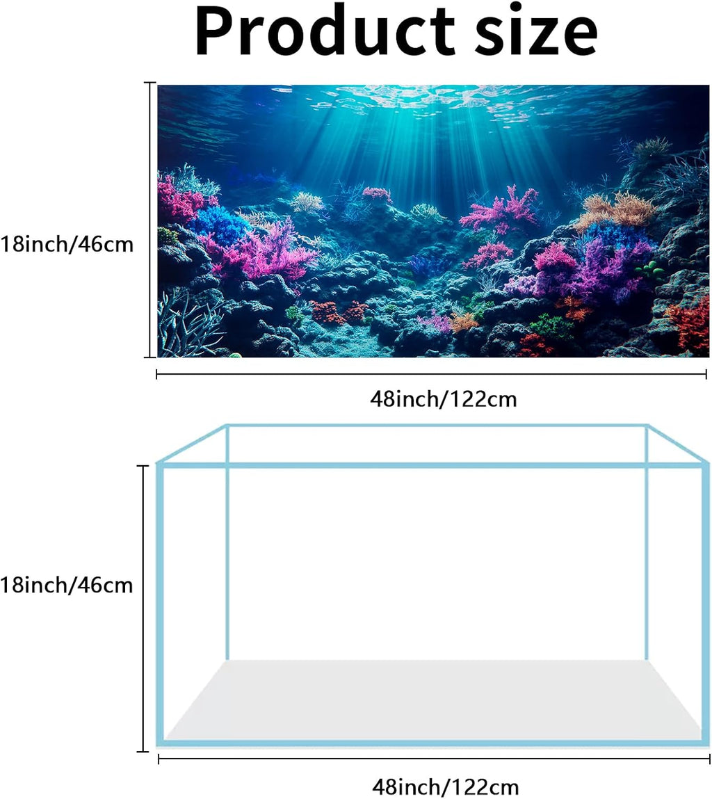 3 Pack Aquarium Background, 48x18 inch Polyester Aquarium Background