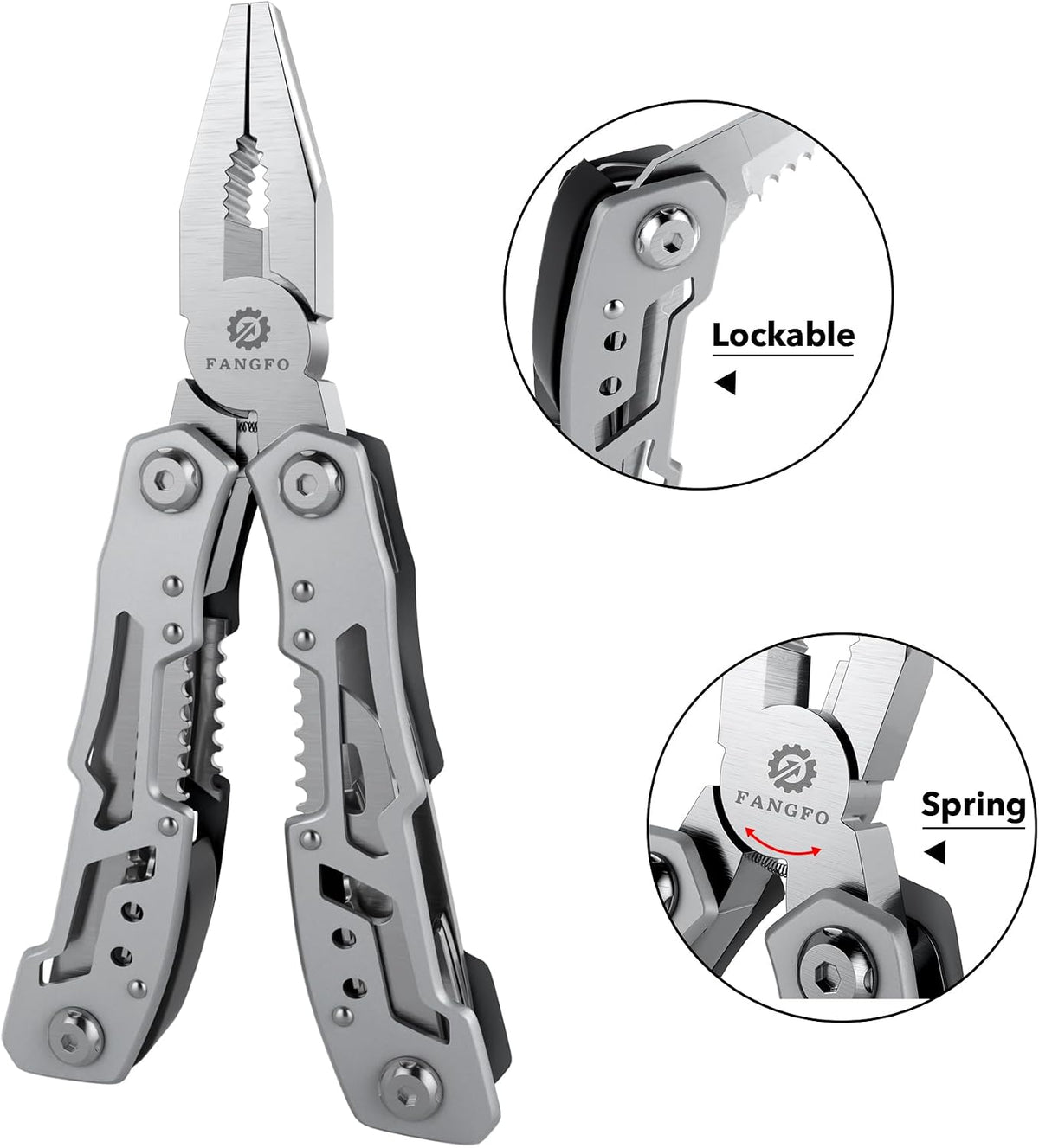 14-In-1 Multitool Pliers，Premium Portable Multi Tool ，with Safety Locking Professional Stainless Steel Multitool
