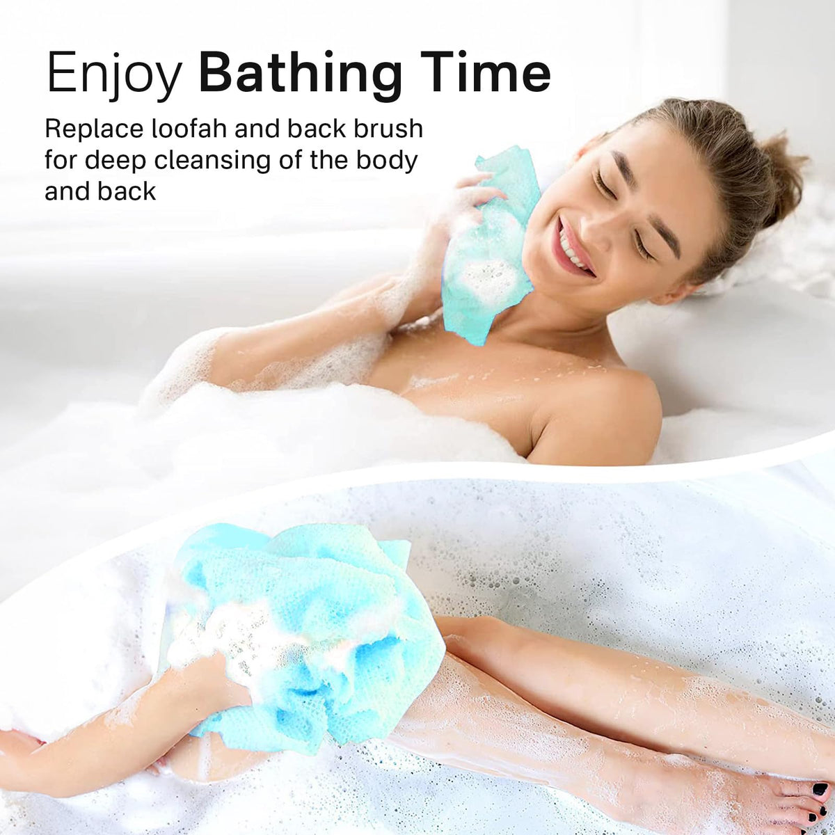 Exfoliating Washcloth Towel, Japanese Exfoliating Wash Cloth, Korean Body Scrubber Exfoliator, Back Scrubber Washer