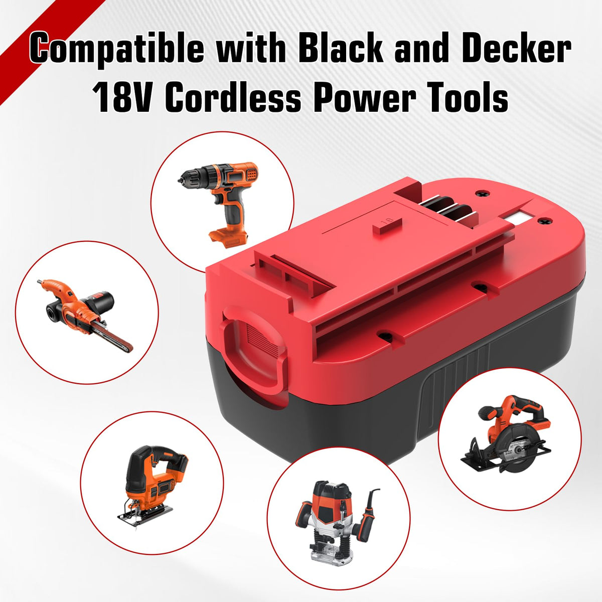 2-Pack [Upgraded to 4500mAh] Replacement for Black and Decker 18V Battery