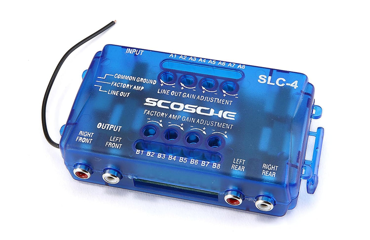 SLC4 Line Output Converter/OEM Premium Amplifier Adapter - 4CH LOC High/Low RCA Converter Car Audio - Add New Amp or