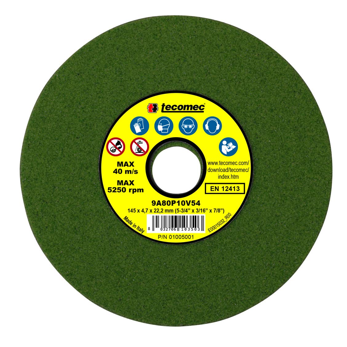 Tecomec 01005001 5-3/4" Grinding Wheel, Green