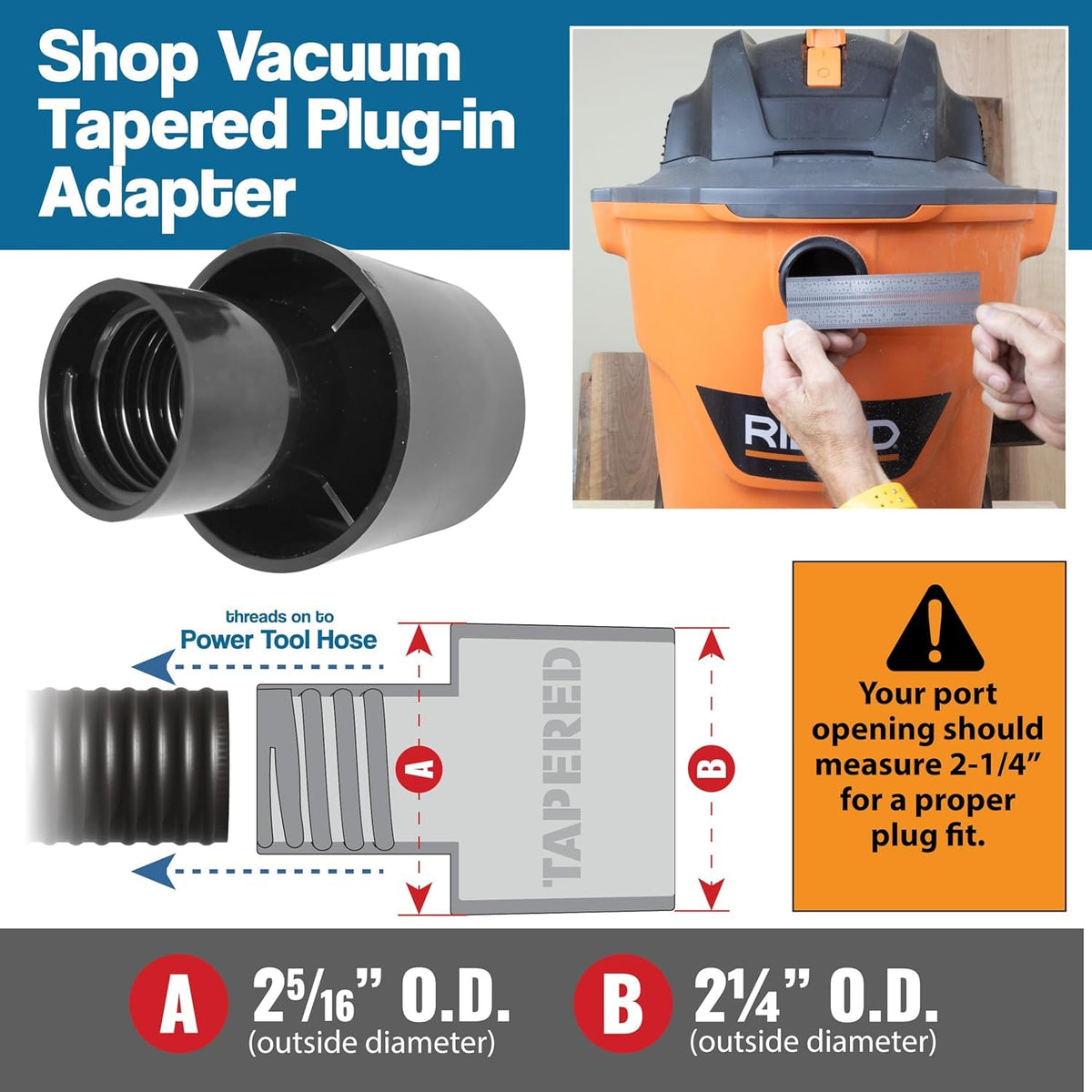 MITENSLE Dust Collection Hose Adapter 5 Fittings Kit for Woodworking Power Tools Home and Wet/Dry Shop Vacuums
