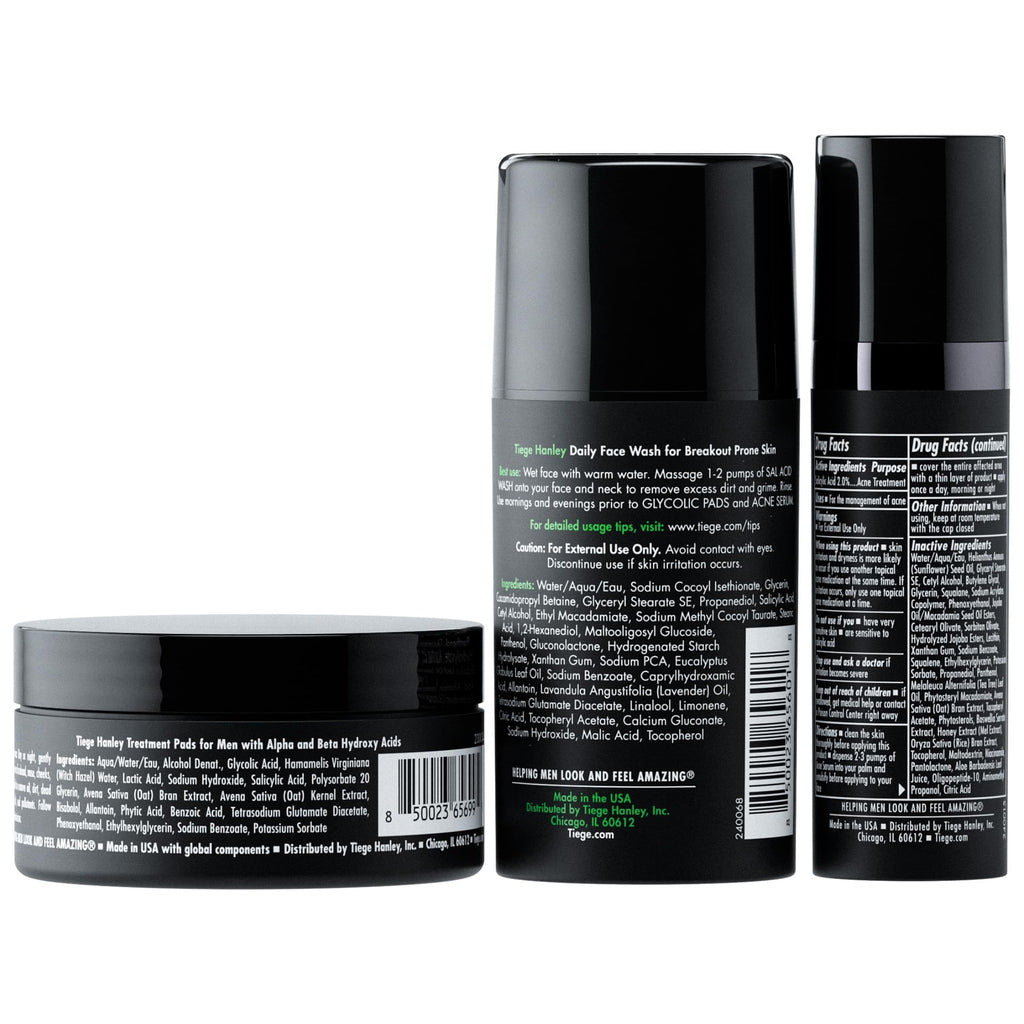 Essential Acne Care Men's Skin Care Set, Level 1, 3 Piece Kit