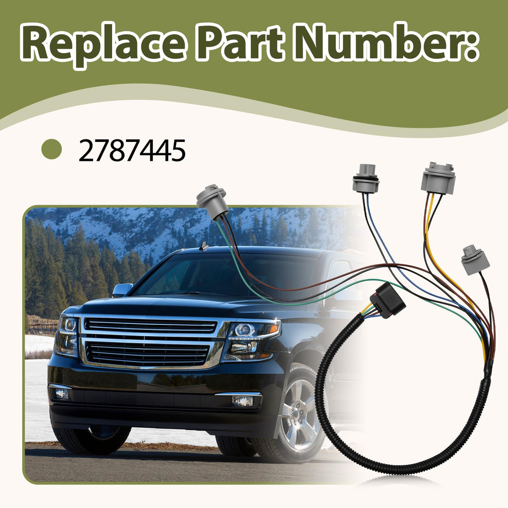 Rear Tail Light Lamp Wiring Harness Socket Compatible with Chevy Suburban Tahoe GMC Yukon 2007-2014 Replace 22787445