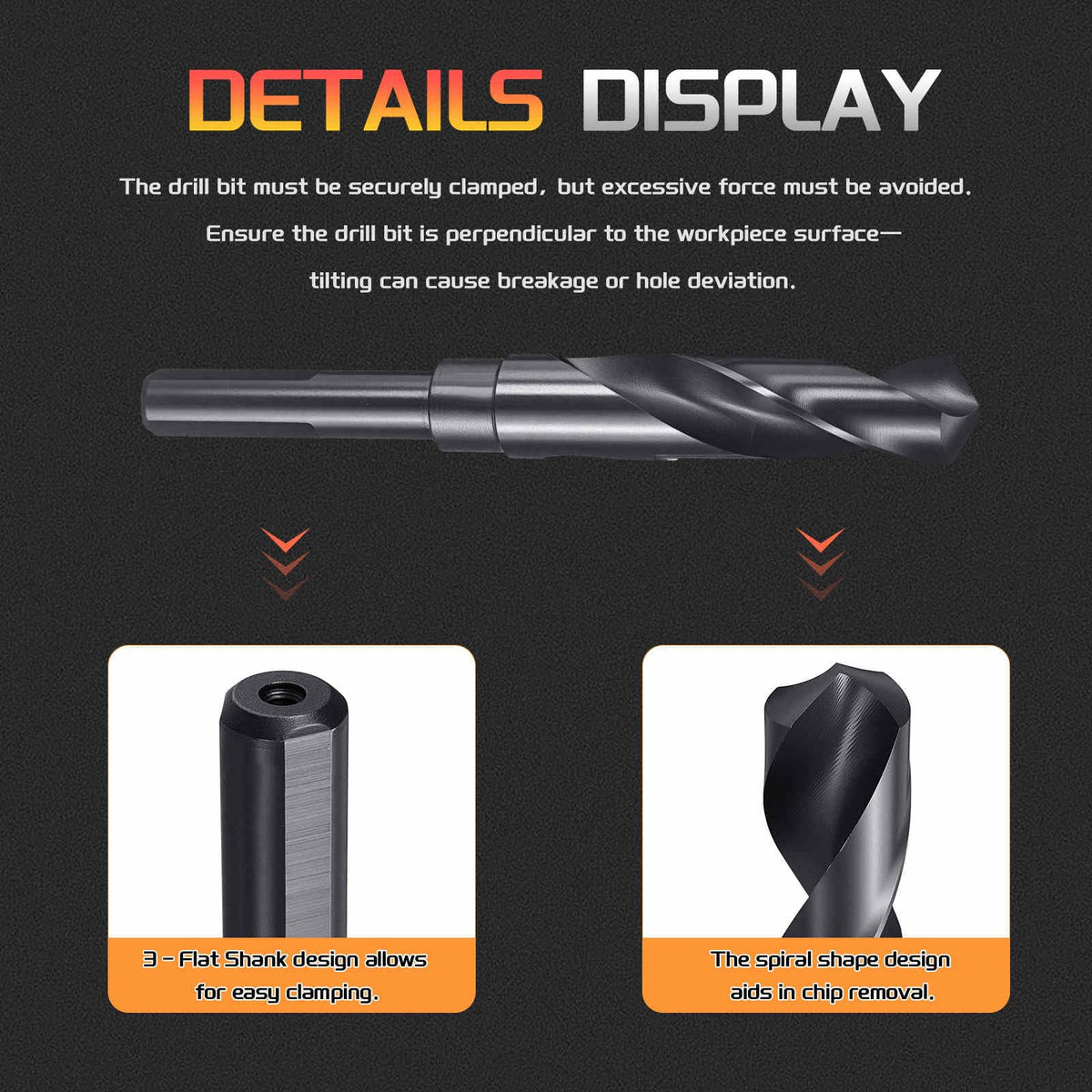 CoCud Drill Bit 19mm Diameter 1/2" Shank 3-Flat 4341 HSS