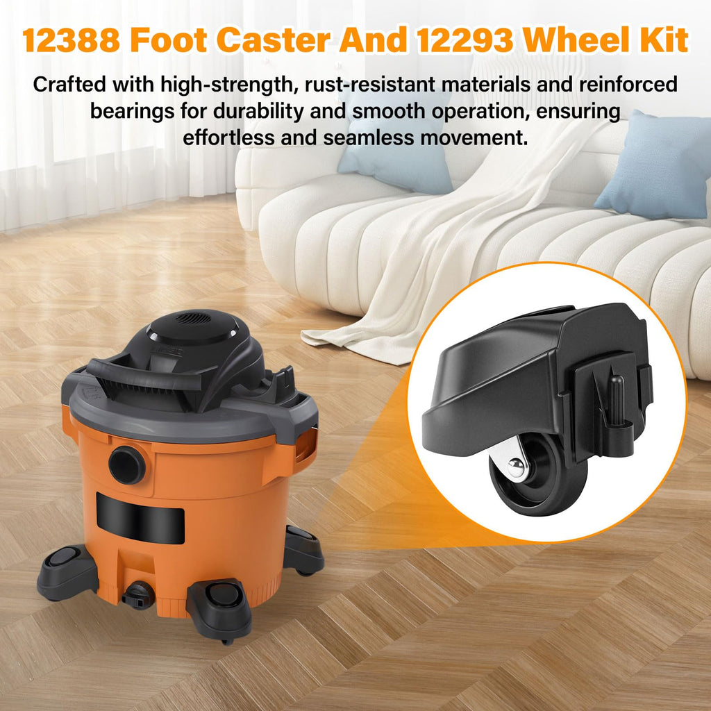 1-Pack 12388 Foot Base & 12293 Caster Wheel Replacement Kit