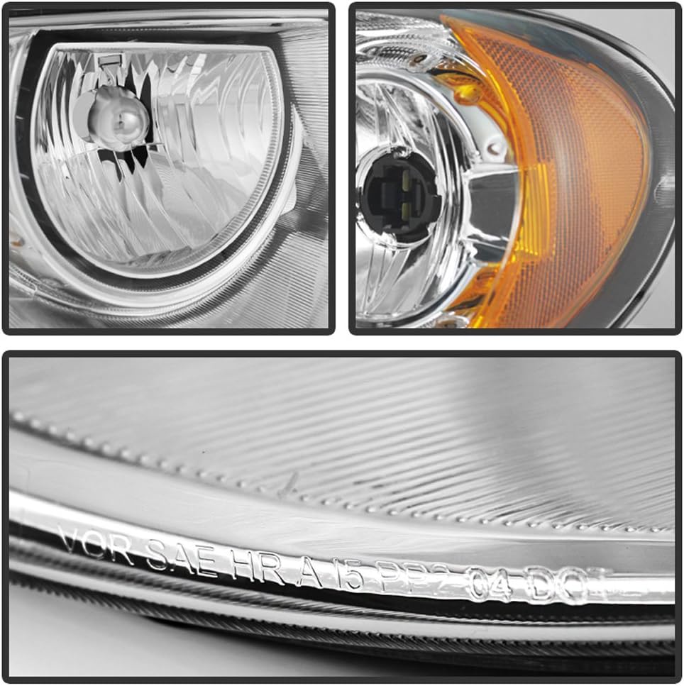 ACANII - For 2005-2007 Chrysler Town & Country 119" Wheel Base Chrome Headlights Headlamps Replacement Driver+Passenger