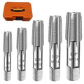 5-Piece NPT Pipe Tap Set, Precision Carbon Steel NPT Tap Set for Clean Accurate Threads, 3/4", 1/2", 3/8", 1/4", 1/8" NPT Tap, Perfect for Plumbers Mechanics DIYers, with Durable Plastic Case