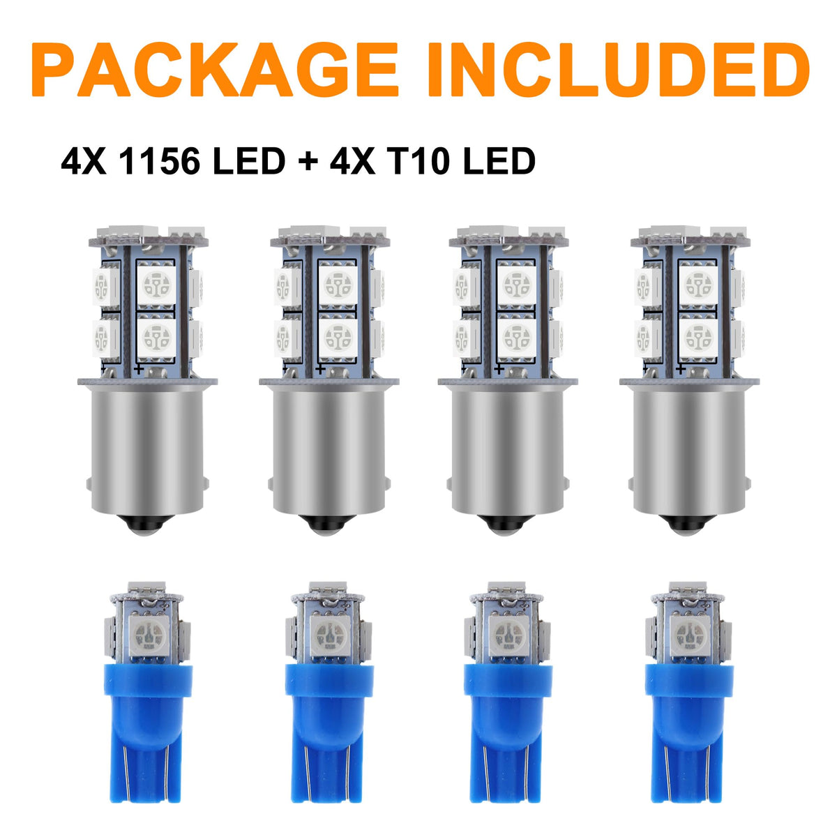 GLOFE 8Pcs Blue Interior Map Dome Light LED Bulbs Compatible with 1987-1996 Ford F-150 F-250 Bronco