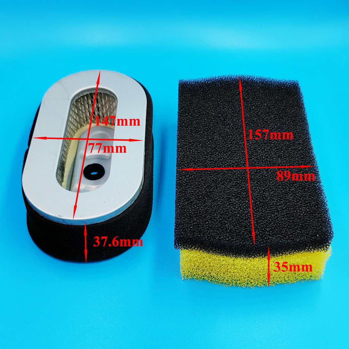 3Pcs Air Filters for Multiquip Tamper Mikasa MTX50 MTX60 MTX70 MTX80 MTX90