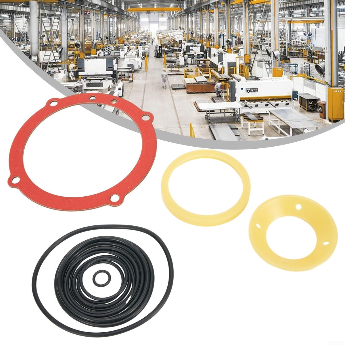 O-Ring Rebuild Kit for Paslode F350S, F250S, Frame Nailers, Including 402011 Cylinder Seal, 501001 Cover Gasket, 500407 Main Valve Spring and Sleeve Seal with Random Color