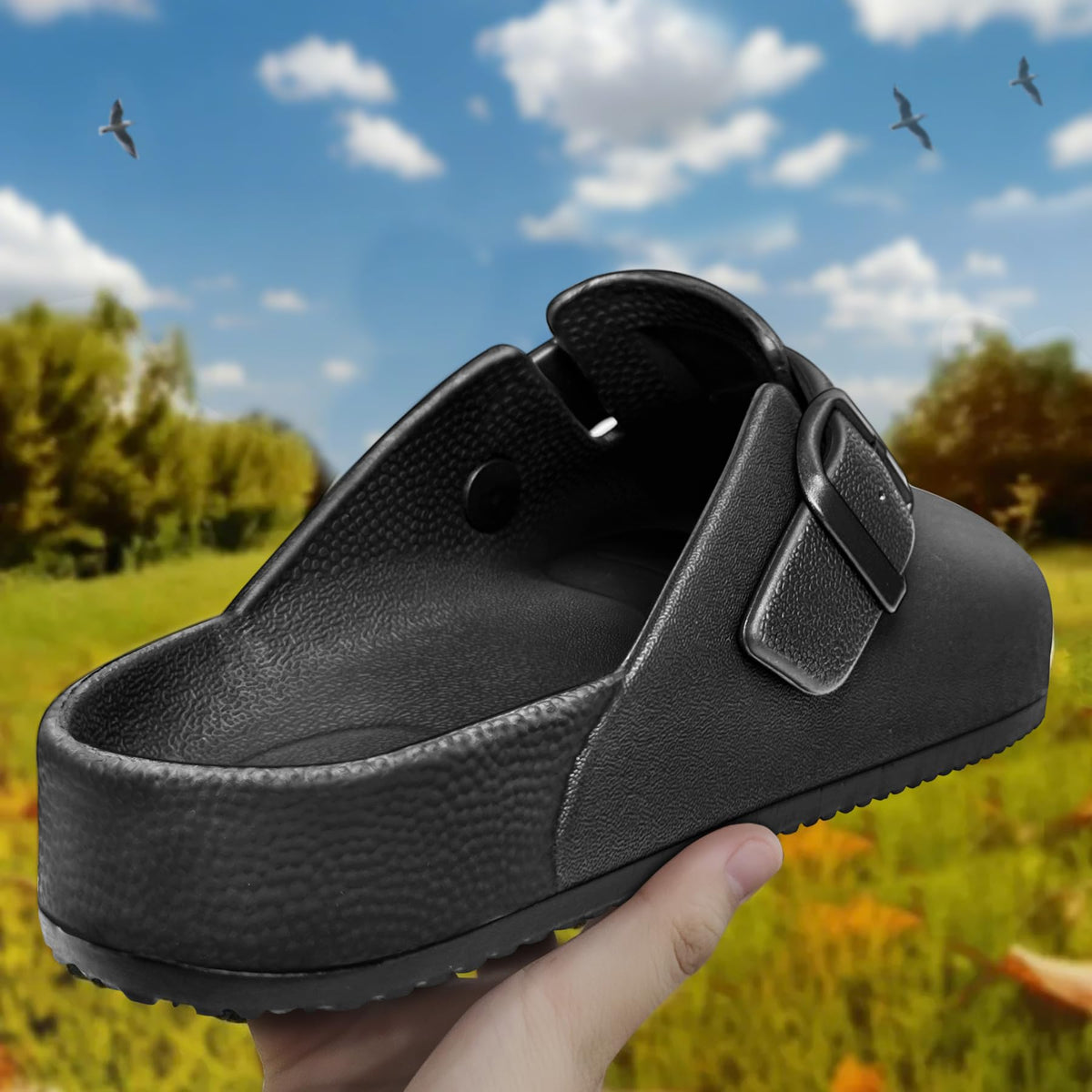 Women Clogs Slip-on Nursing Garden Shoes Unisex-Cushioned Footbed
