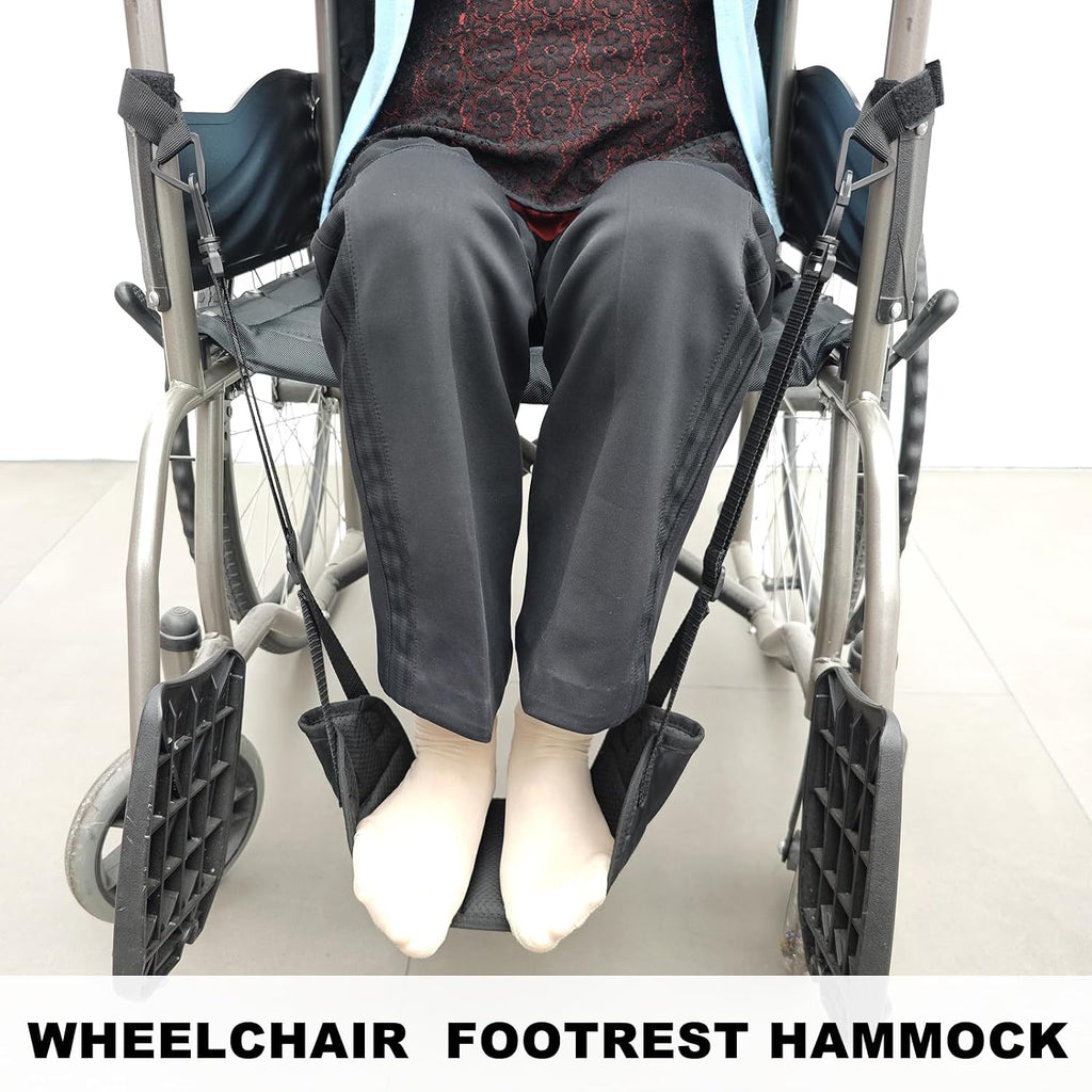 Wheelchair Footrest Hammock, Adjustable Hanging Foot Sling for Foot Rest Replacement, Wheelchair Accessories Leg Rest Support Strap