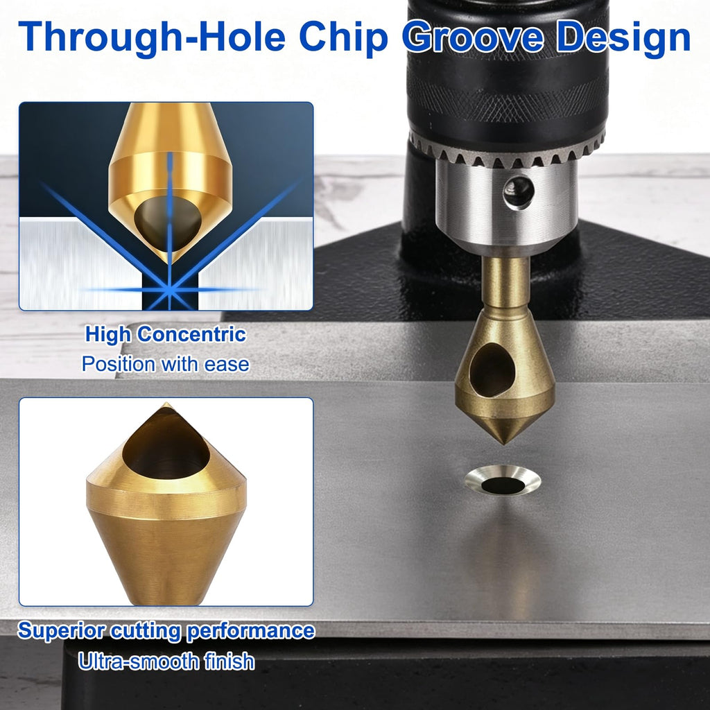 Workkyma Countersink Drill Bit Titanium Chamfer Tool 15-20mm