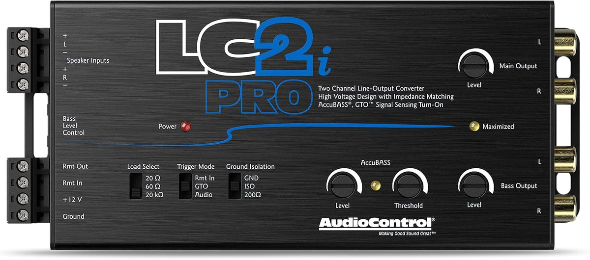 LC2i PRO 2-Channel Active Line Output Converter with AccuBASS for Adding Subwoofers, Amplifiers to Factory Car Audio