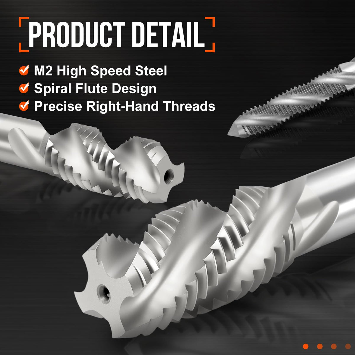 Workkyma M16 x 2 Spiral Flute Thread Tap M2 High Speed Steel Polished