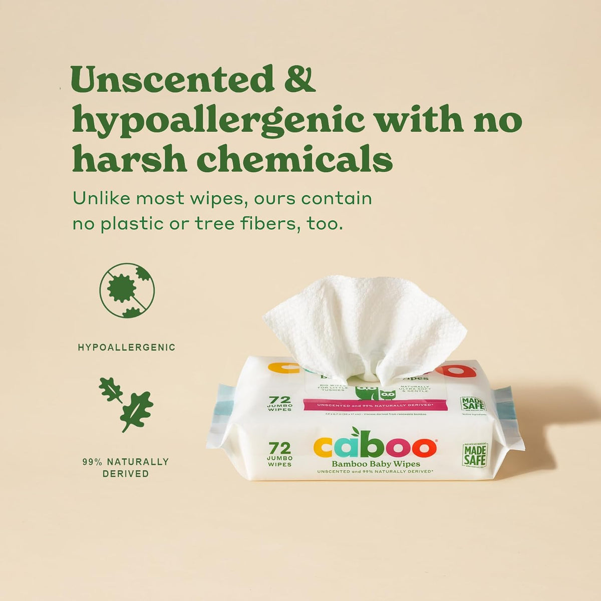 Tree Free Baby Wipes, Unscented, 72 Wipes Per Pack, 864 Total