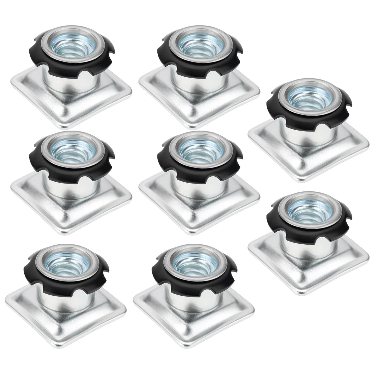 Micro Traders 8Pcs Square Tubing Insert Metal Threaded Star Type Insert 1/4-20 Threads for Square Tube with Outer Diameter 19mm and Wall Thickness 1.5mm