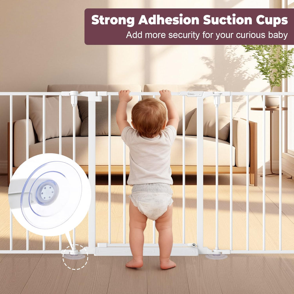 190" Modular Foldable Baby Playpen & Safety Activity Yard with Locking Walk-Through Gate for Infants & Toddlers