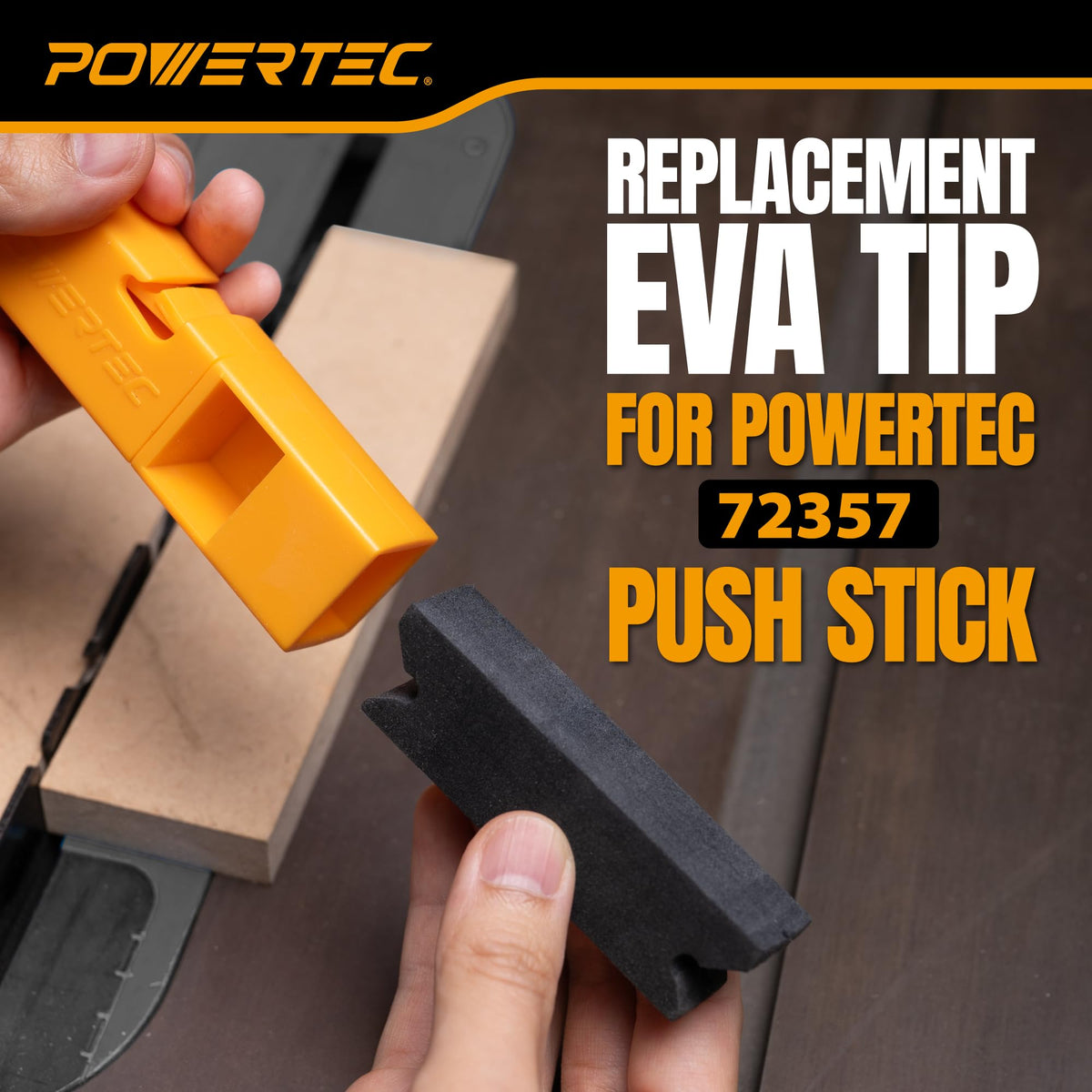 POWERTEC Replacement EVA Tips for Push Stick, 2-Pack (72360)