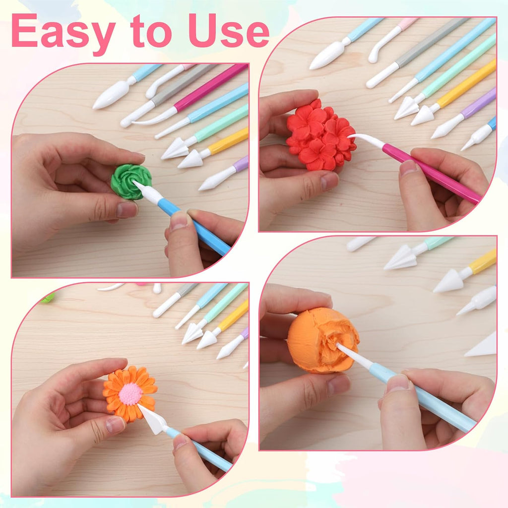 3 Set Air Dry Clay Tools, Fondant Sculpting Tool Set, Polymer Clay Tools for Modeling Decorating Tool, Clays