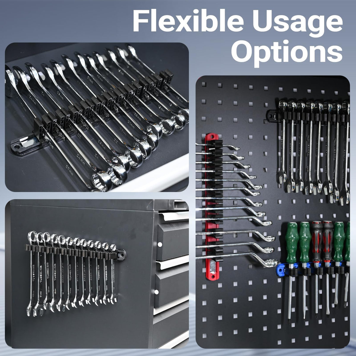 Heavy Duty Magnetic Screwdriver & Wrench Organizer, 36 Slot Tool Holder