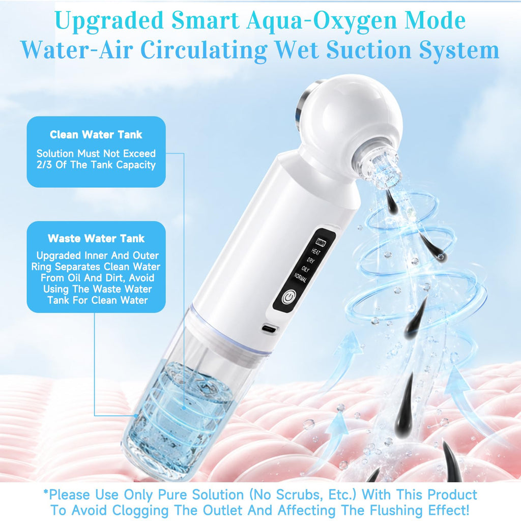 Blackhead Remover Vacuum, 46° Hot Compress, Smart Water-Oxygen Hydration