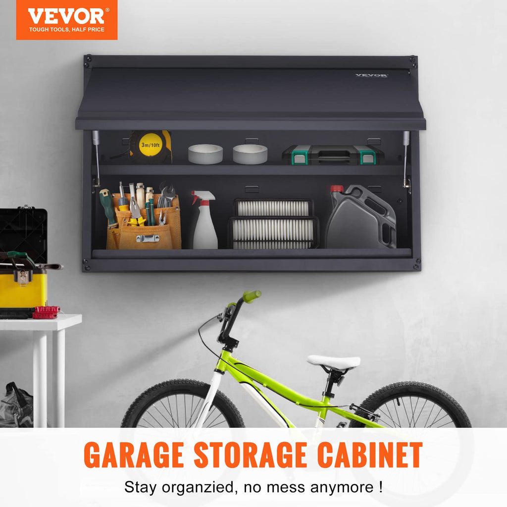 Metal Storage Cabinet, 120lbs Load Capacity per Shelf, 20'' Tall Wall-Mounted Powder-Coating Steel Garage Cabinet