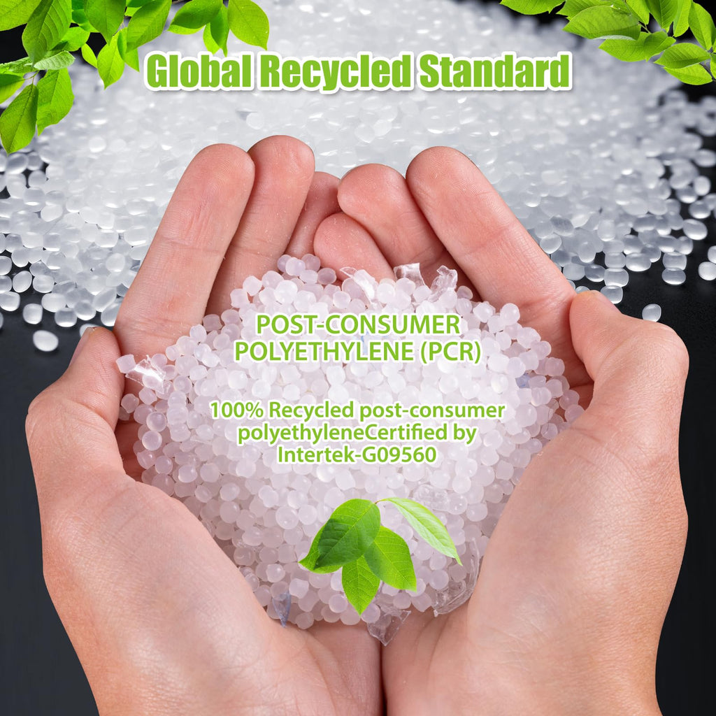 Large Trash Bag 13 Gallon Tall Drawstring 100% Post-Consumer Recycled Garbage Bag Waste Bag for Kitchen Office 0.8