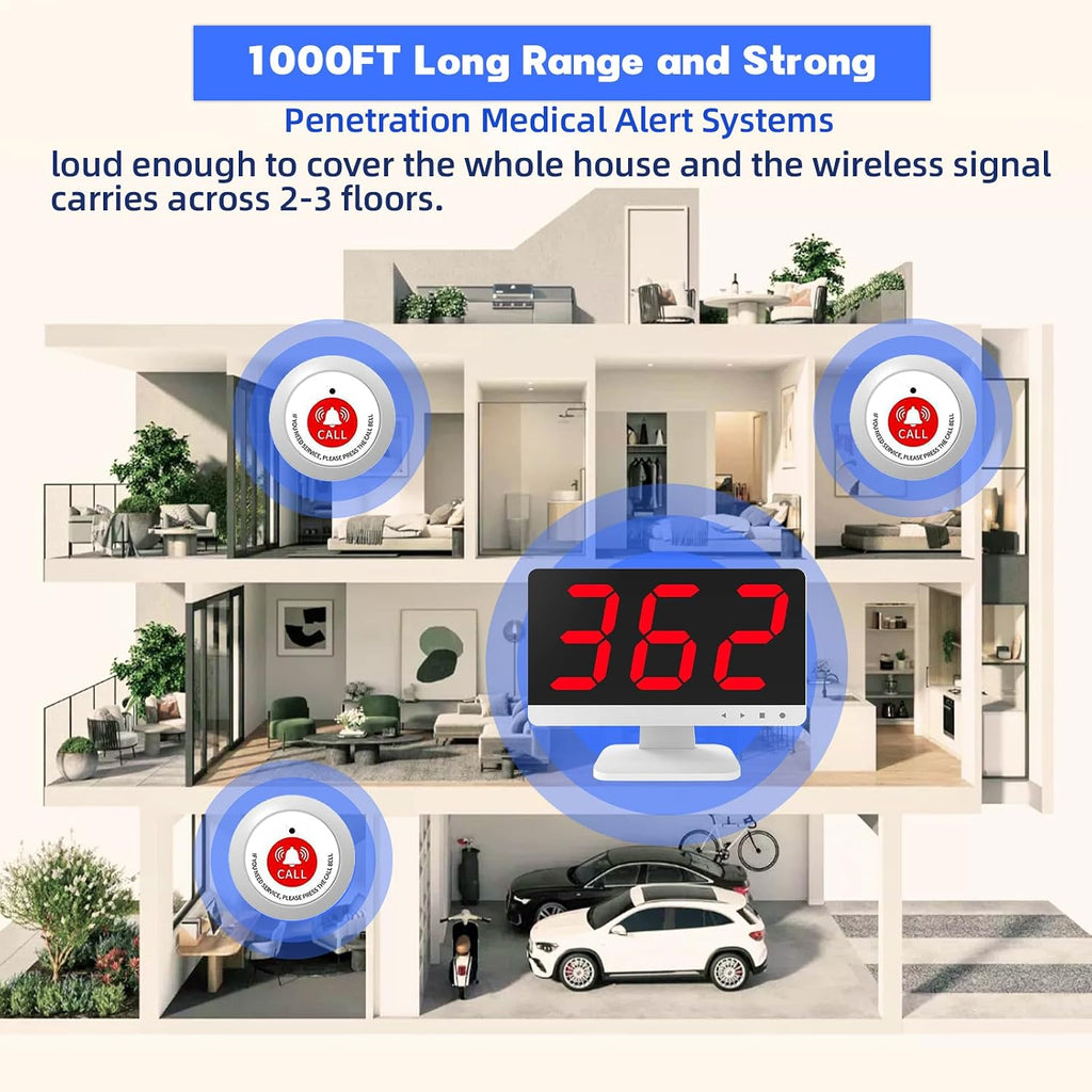 Call Bell System, Wireless Caregiver Pager for Seniory