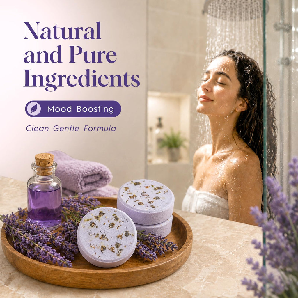 Lavender Shower Steamers 8 Pack, Home Spa Self Care