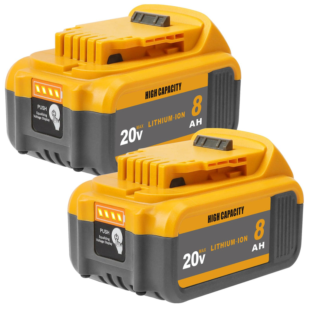 2-Pack 8.0Ah 20V Max Battery Compatible with Dewalt 20V Power Tools