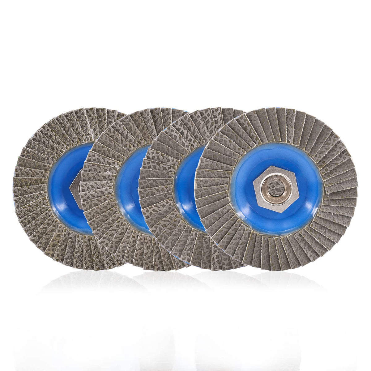 BSRTTOOL 4.5" Diamond Flap Disc Grinding Sanding Wheels - Ceramics,Sander Tile, Stone,Glass,Concrete, Granite with 5/8 inch-11 Metal Thread Adapter£¨4PCS£