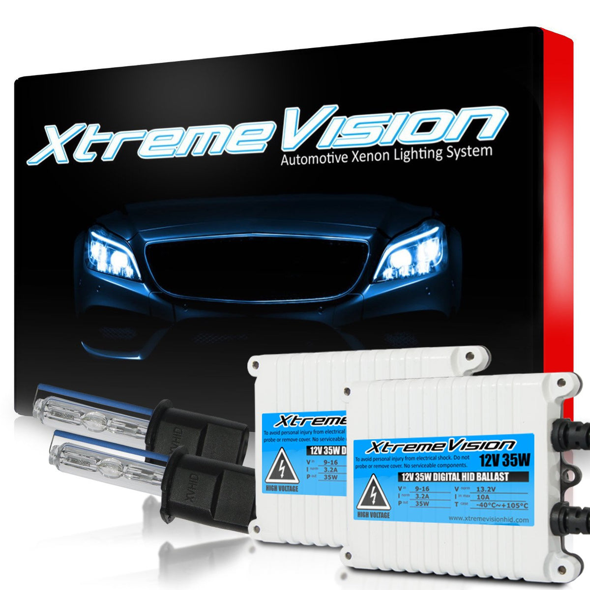 XtremeVision H3 15K 35W AC Xenon Bundle - Xenon Headlight Bulb with Slim AC Ballast - 15000K Pink - Xenon Lights