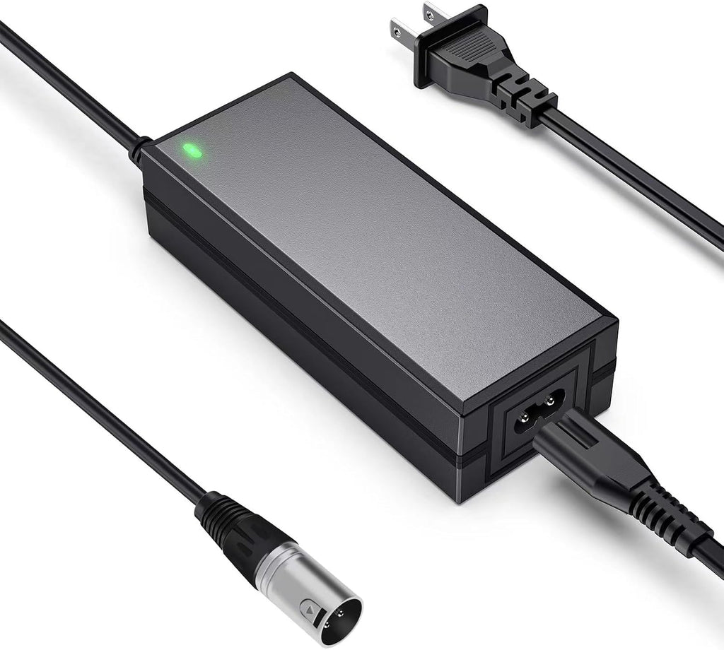 24V 2A Electric Scooter Battery Charger, Suitable for Go Go Elite Traveler, Pride Mobility, Jazzy Electric Chair Battery, and Plus Ezip Mountain Trailz 3-pin XLP Scooter Charger