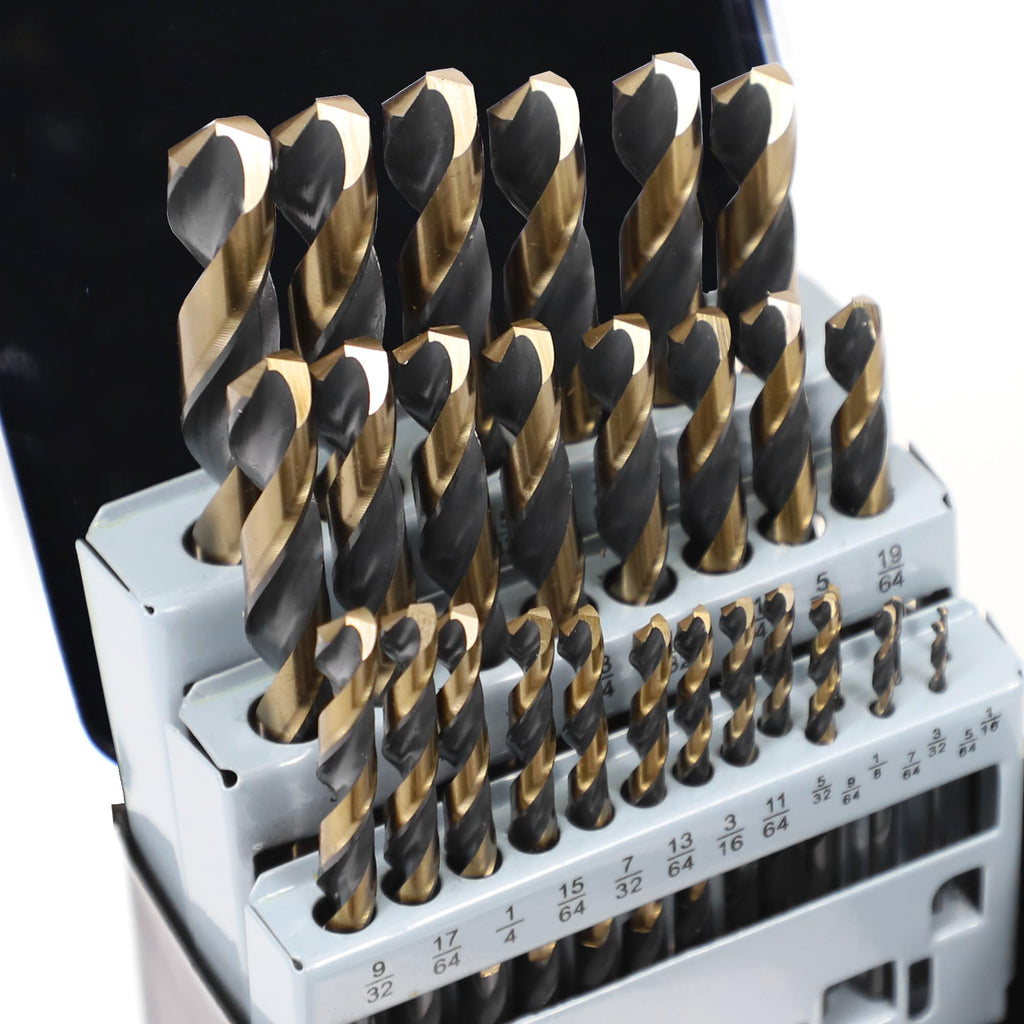 Yougfin 29PCS Metal Drill Bit Set, M2 Twist Drill Bits with Case