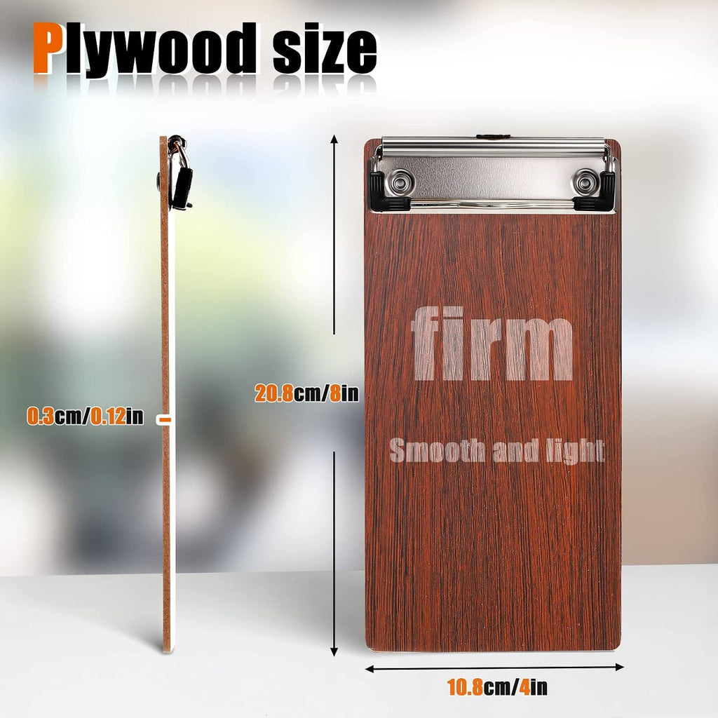 50 Pcs Wood Clipboard Check Presenters for Restaurants, Coffee