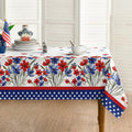 4th of July Tablecloth 60 x 84 Inch Rectangular Patriotic Poppy