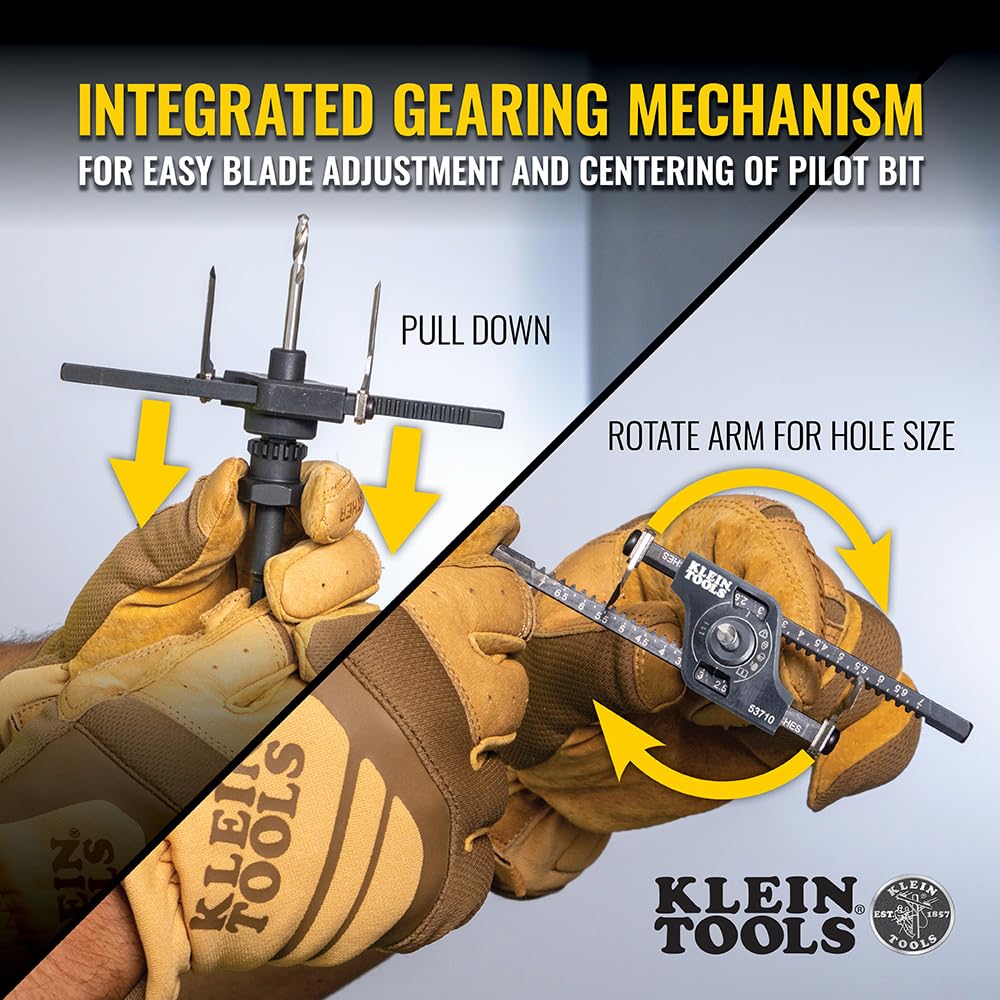Klein Tools 53710 Adjustable Hole Saw, 2 to 7-Inch with Vacuum Port