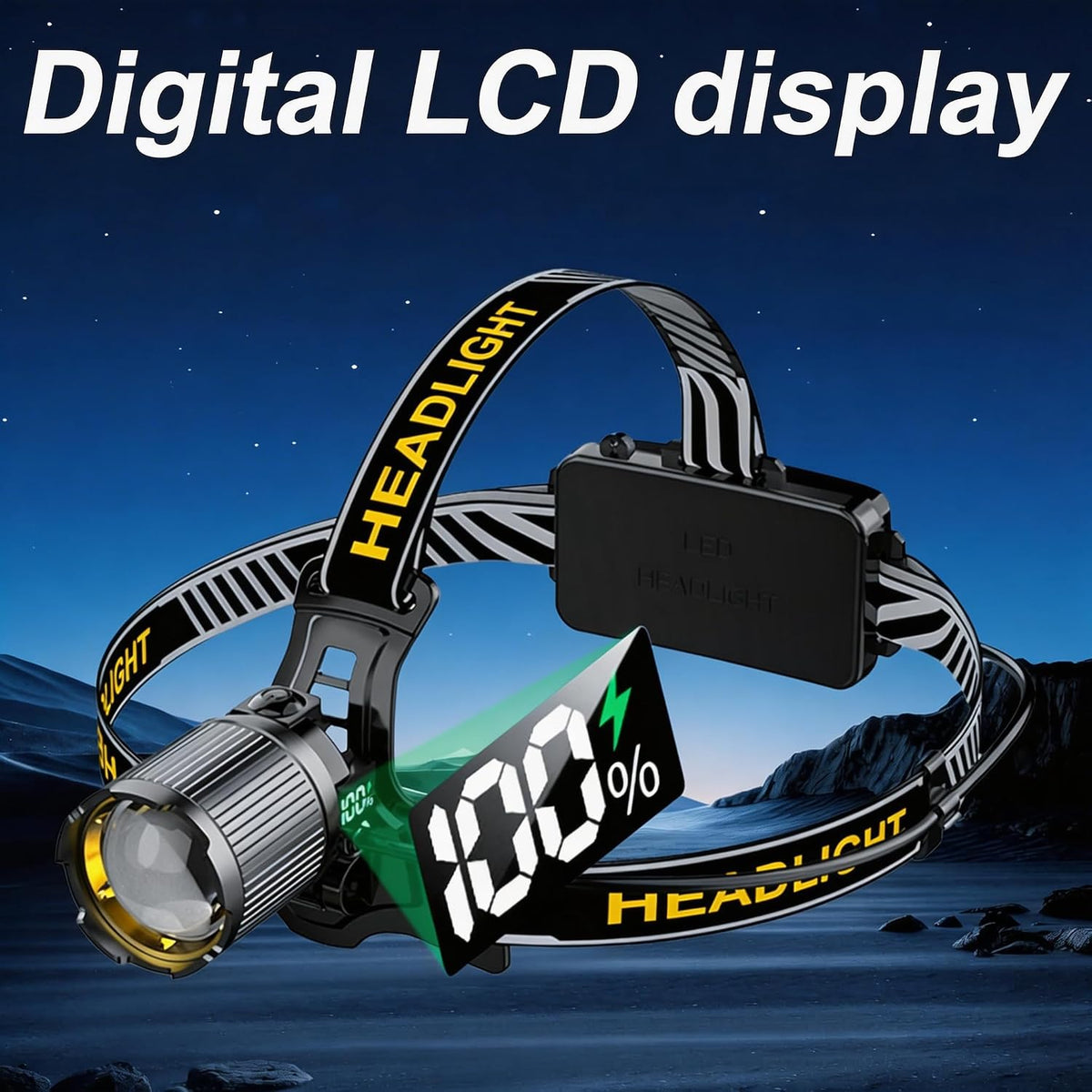 Headlamp Rechargeable, 120,000LM 3 Modes Super Bright LED Headlights
